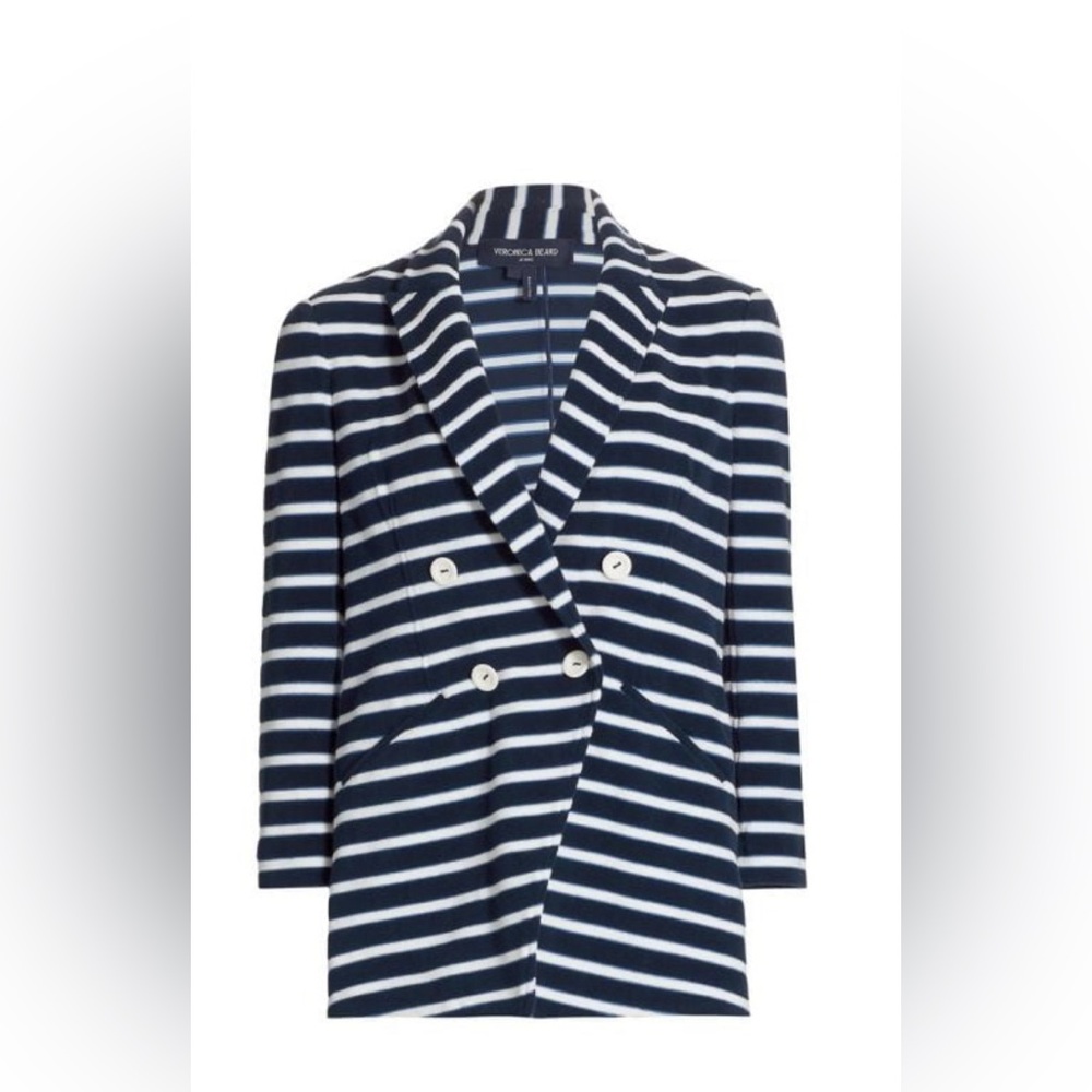 Ortiz Veronica Beard Jacket - Marine Off White - Blue Surf - Size M - NWT